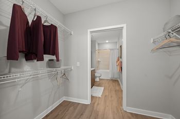 Oversized bedroom closets with built-in closet systems*